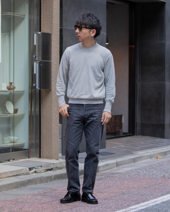 Rencontrant（レンコントラント） カシミヤ混 モックネックニット