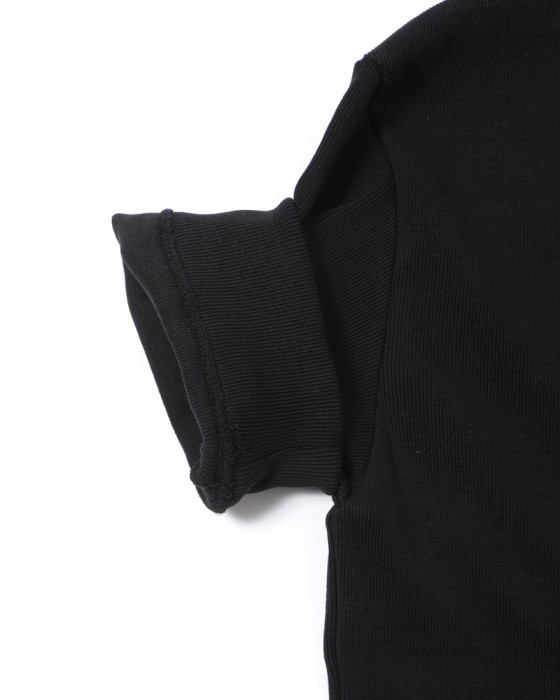 BONFILクルーネック リブ Tシャツ08l