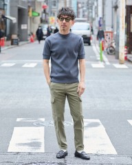 BONFILクルーネック リブ Tシャツmb_ma
