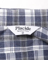 Placideコットンリネン チェックシャツmb_10l