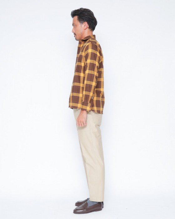Placideコットンフランネル チェックシャツ02l