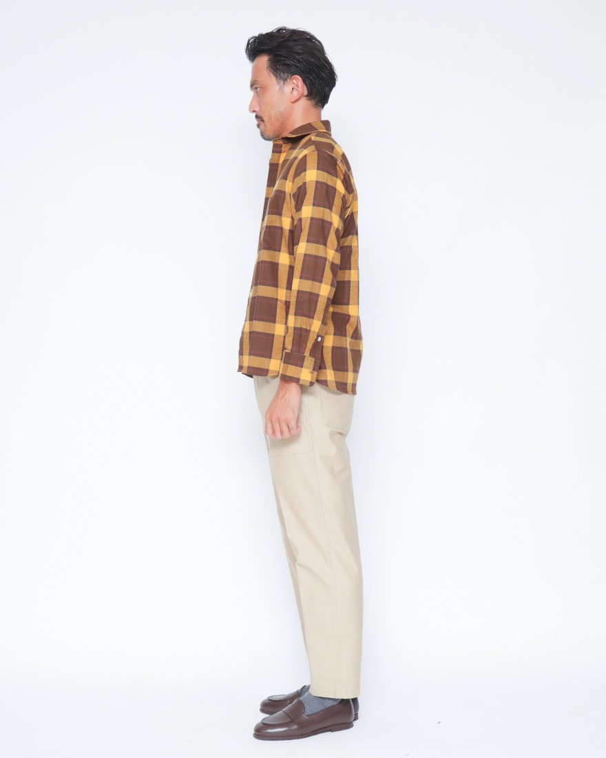 Placideコットンフランネル チェックシャツ02l
