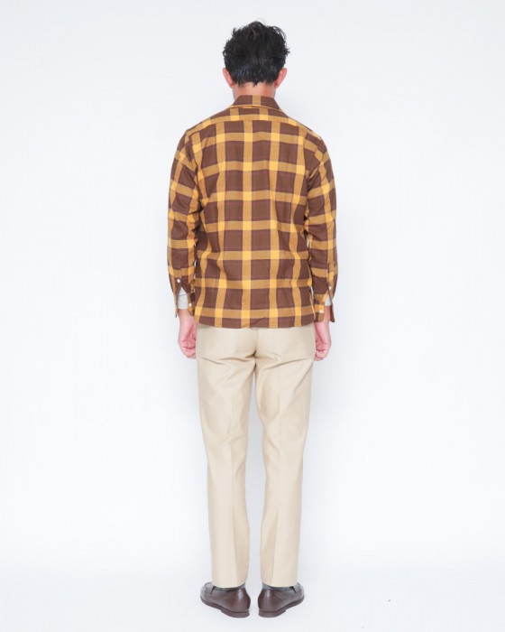 Placideコットンフランネル チェックシャツ03l