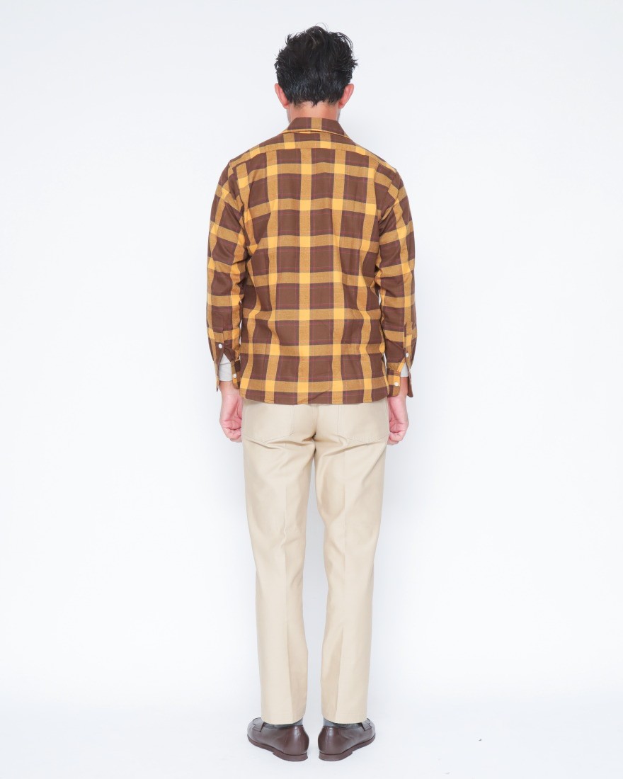 Placideコットンフランネル チェックシャツ03l