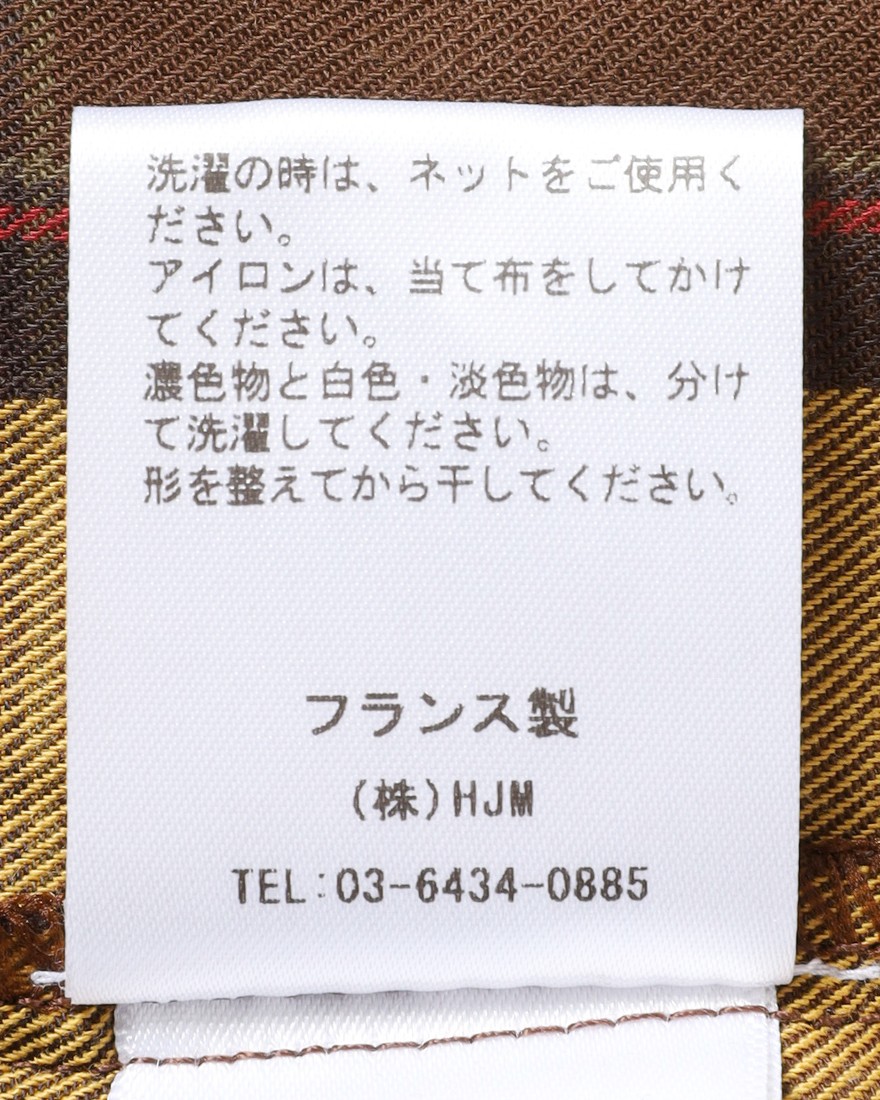Placideコットンフランネル チェックシャツ19l