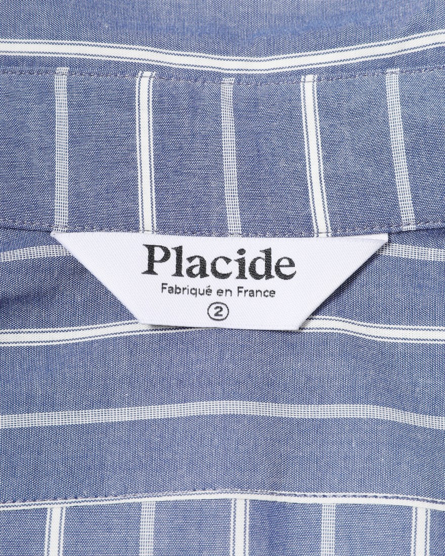 Placideコットン ストライプシャツ14l