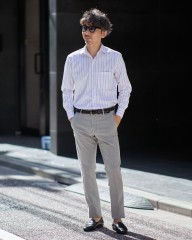 Placideコットン ストライプシャツmb_ma