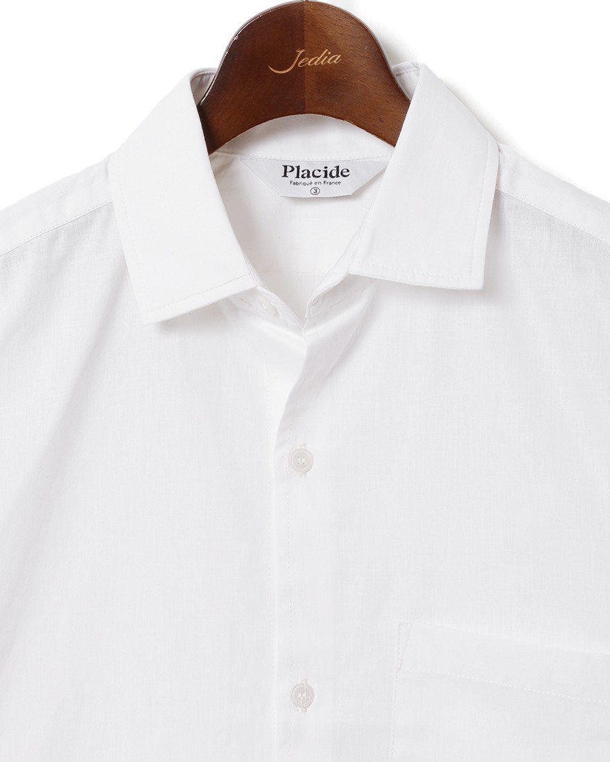 Placideコットンリネン ホワイトシャツ02l