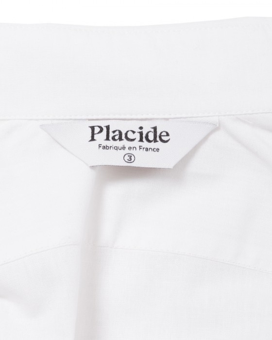 Placideコットンリネン ホワイトシャツ09l