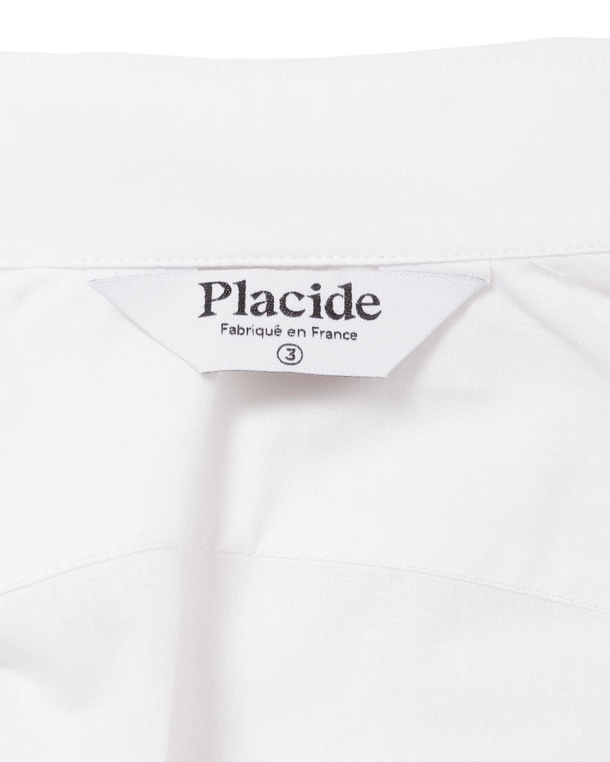 Placideコットンリネン ホワイトシャツ09l