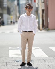 Placideコットンリネン ホワイトシャツmb_ma