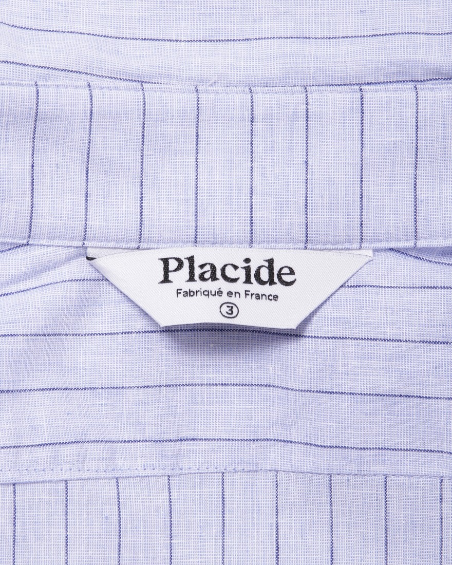 Placideコットンリネン ストライプシャツ10l