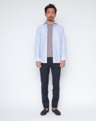 Placideコットンリネン ストライプシャツmb_17l