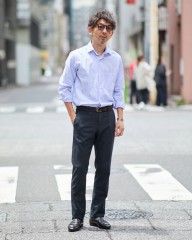Placideコットンリネン ストライプシャツmb_ma