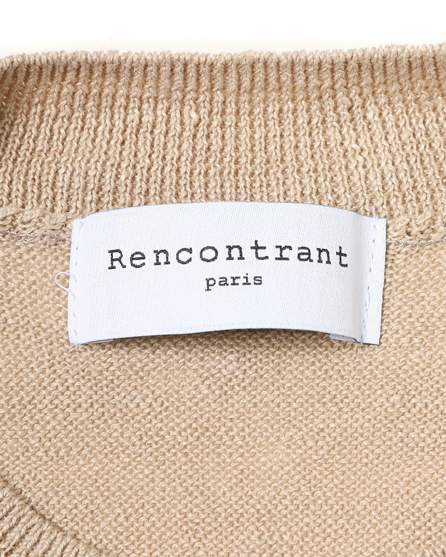 Rencontrantリネン クルーネック カットソー08l