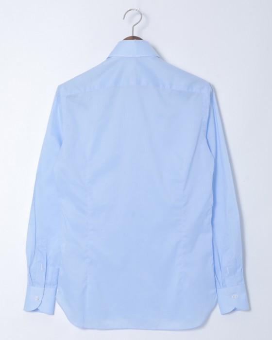 LUIGI BORRELLIセミワイドカラー サックスコットンシャツ【LUCIANO】01l