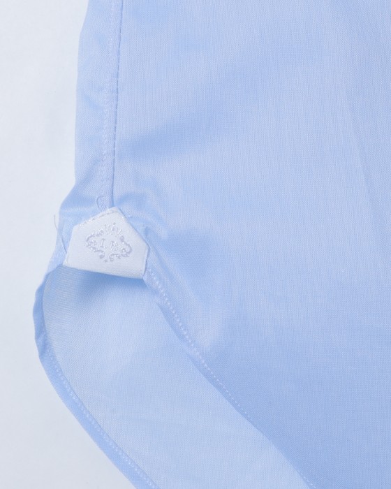 LUIGI BORRELLIセミワイドカラー サックスコットンシャツ【LUCIANO】09l