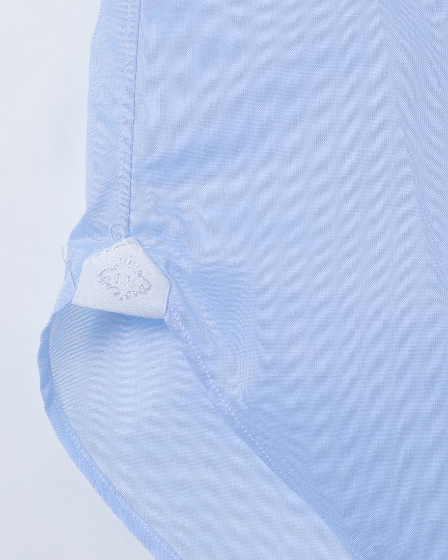 LUIGI BORRELLIセミワイドカラー サックスコットンシャツ【LUCIANO】09l