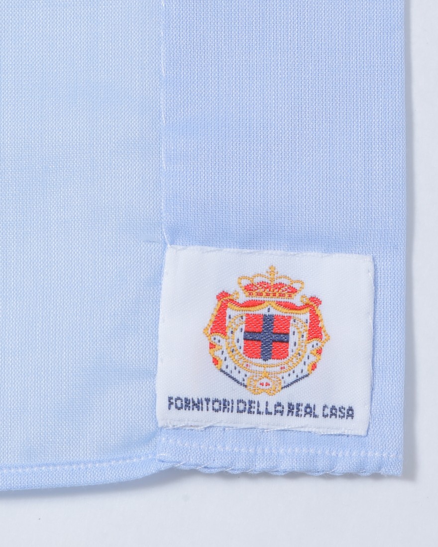 LUIGI BORRELLIセミワイドカラー サックスコットンシャツ【LUCIANO】10l