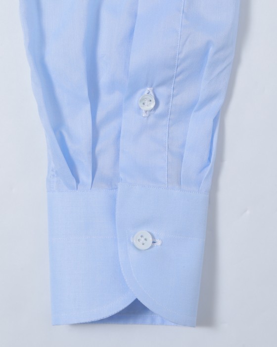 LUIGI BORRELLIセミワイドカラー サックスコットンシャツ【LUCIANO】11l