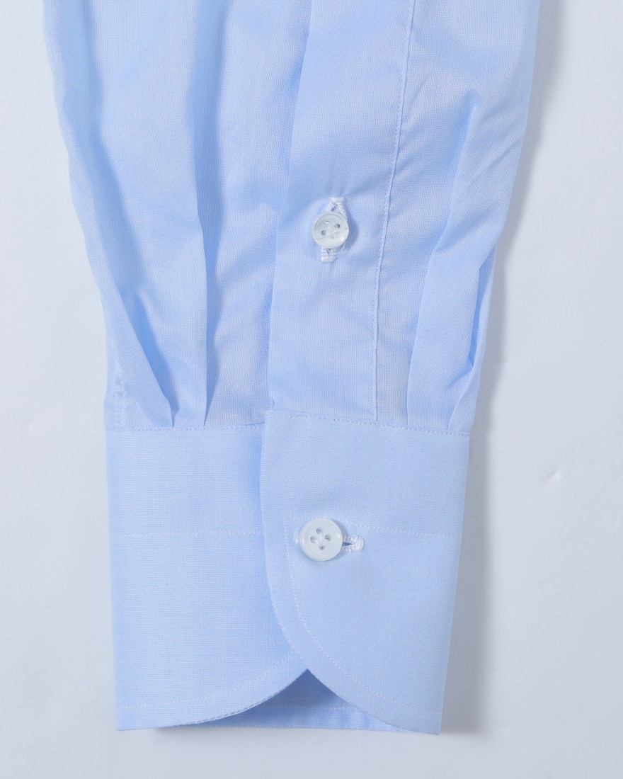LUIGI BORRELLIセミワイドカラー サックスコットンシャツ【LUCIANO】11l