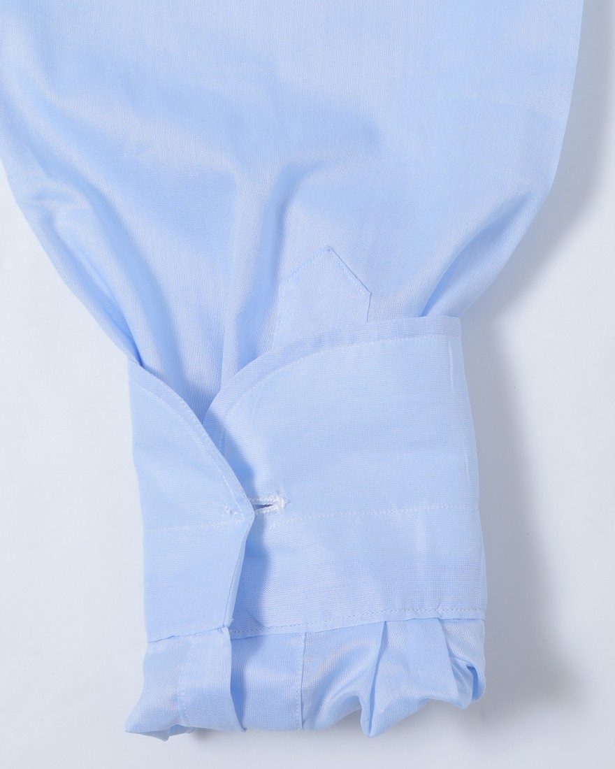 LUIGI BORRELLIセミワイドカラー サックスコットンシャツ【LUCIANO】12l