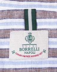 LUIGI BORRELLIセミワイドカラー コットンリネンオルタネートストライプシャツ 【LUCIANO】mb_09l