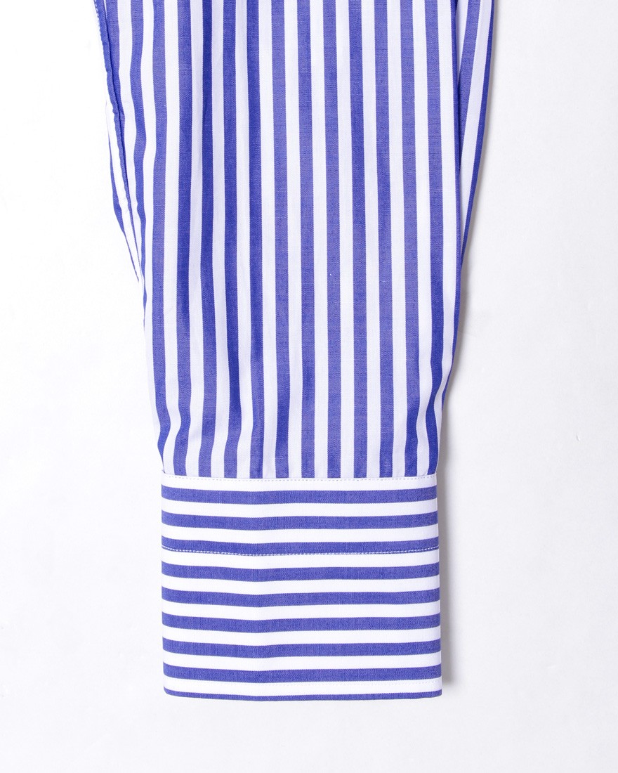 新品未使用】LUIGE BORRELLIブルーロンドンストライプシャツ43