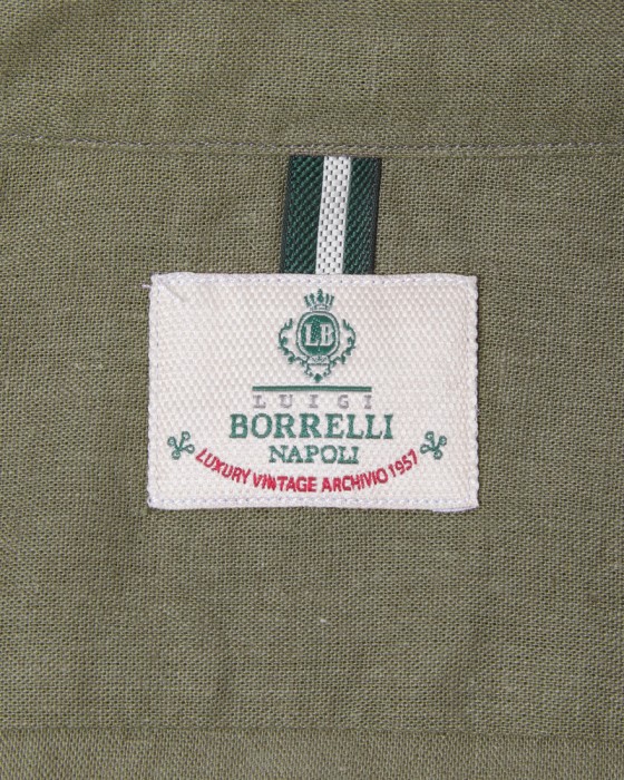 LUIGI BORRELLIリネンコットン セミワイドカラーシャツ【LUCIANO/ルチアーノ】10l