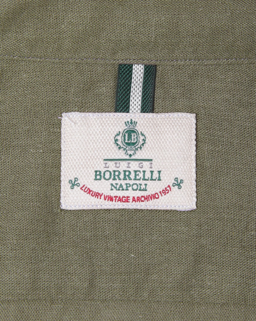 LUIGI BORRELLIリネンコットン セミワイドカラーシャツ【LUCIANO/ルチアーノ】10l