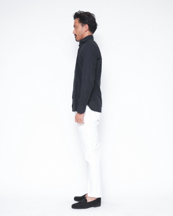 LUIGI BORRELLIリネンコットン セミワイドカラーシャツ【LUCIANO/ルチアーノ】19l