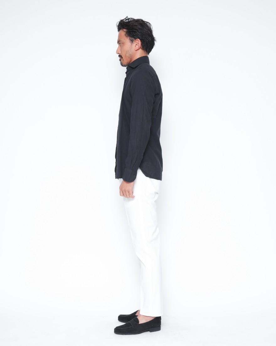 LUIGI BORRELLIリネンコットン セミワイドカラーシャツ【LUCIANO/ルチアーノ】19l