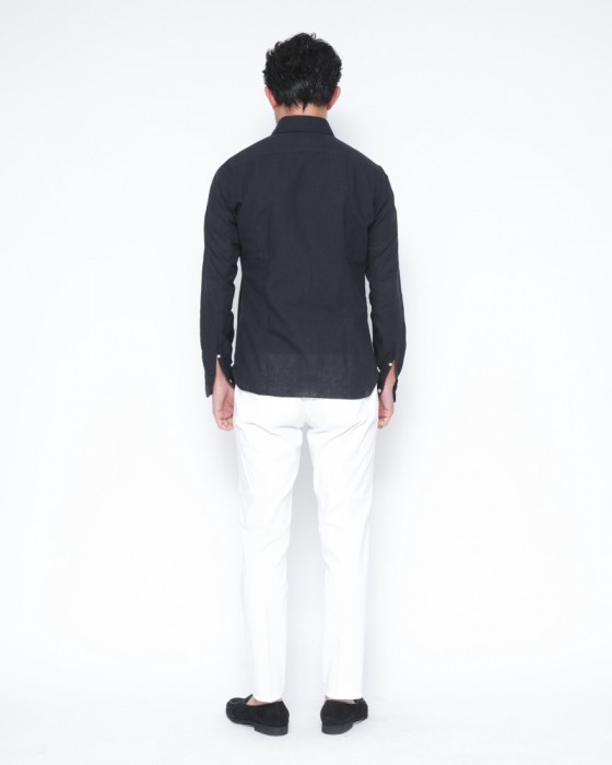 LUIGI BORRELLIリネンコットン セミワイドカラーシャツ【LUCIANO/ルチアーノ】20l