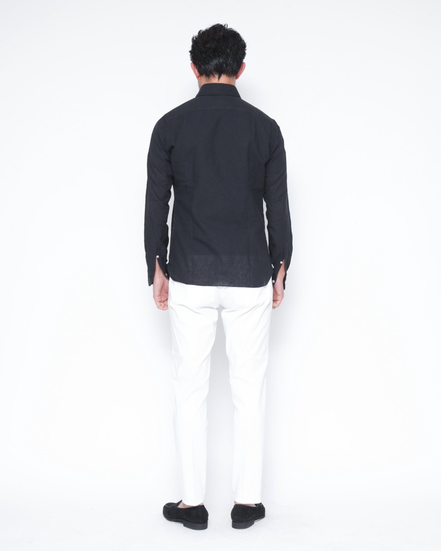 LUIGI BORRELLIリネンコットン セミワイドカラーシャツ【LUCIANO/ルチアーノ】20l