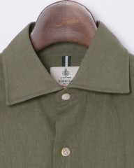 LUIGI BORRELLIリネンコットン セミワイドカラーシャツ【LUCIANO/ルチアーノ】mb_03l
