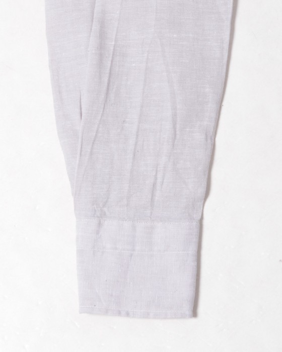 LUIGI BORRELLIリネンコットン グレーセミワイドカラーシャツ【LUCIANO/ルチアーノ】12l