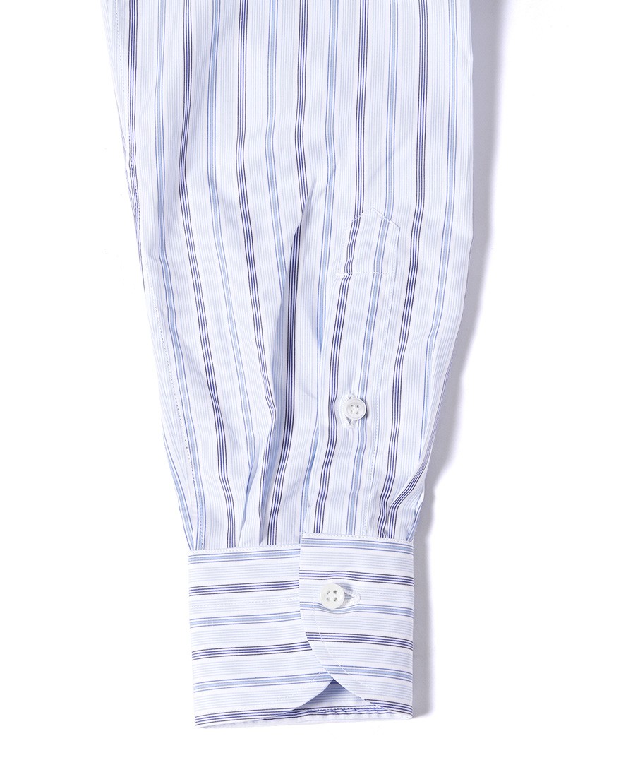 LUIGI BORRELLIコットンストライプ セミワイドカラーシャツ【LUCIANO/ルチアーノ】12l