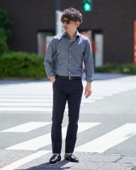 LUIGI BORRELLIコットン セミワイドカラーシャツ【LUCIANO/ルチアーノ】mb_ma