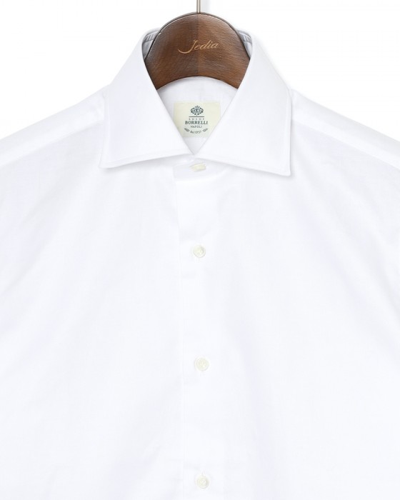 LUIGI BORRELLIコットンオックスフォード セミワイドカラーシャツ【LUCIANO/ルチアーノ】07l