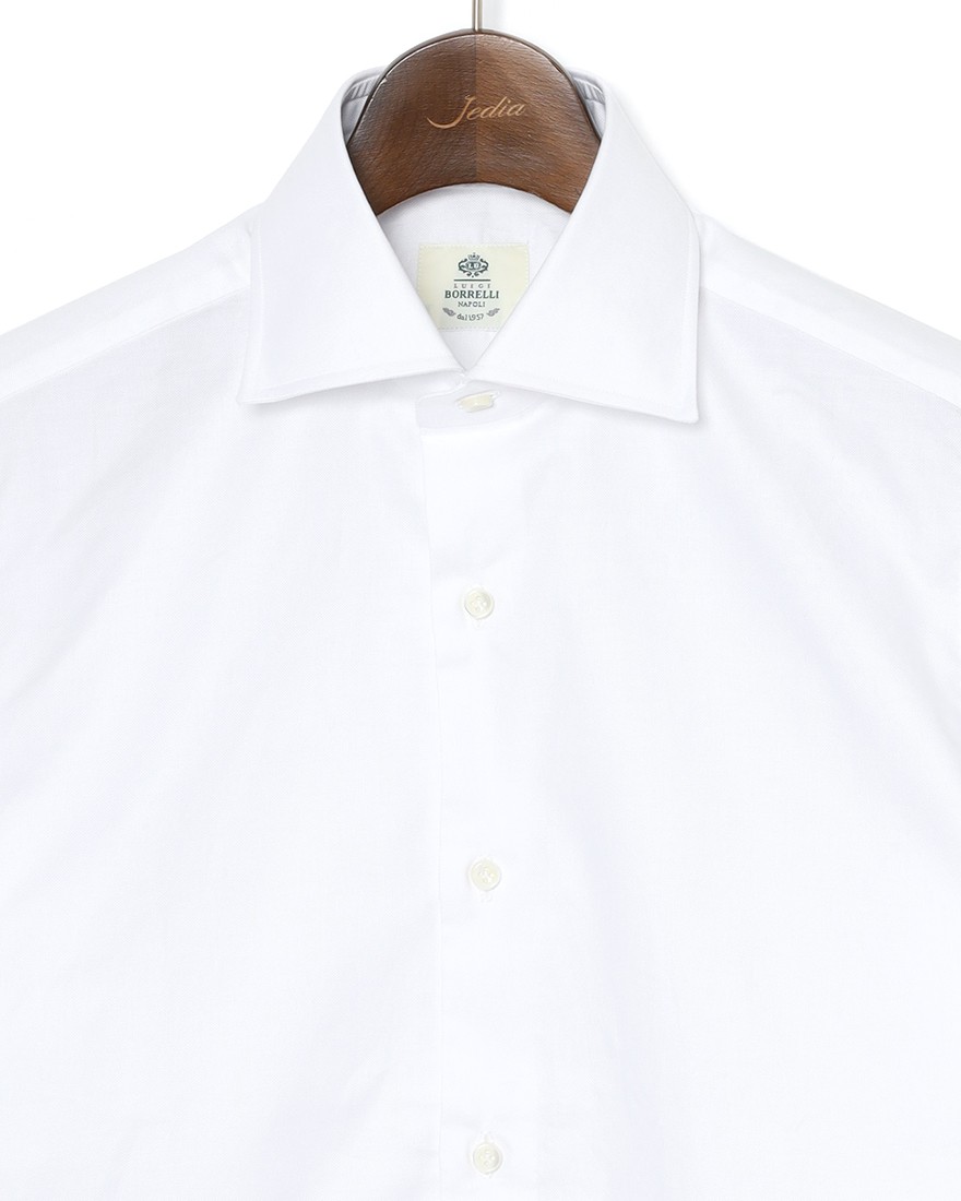 LUIGI BORRELLIコットンオックスフォード セミワイドカラーシャツ【LUCIANO/ルチアーノ】07l
