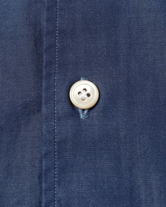 LUIGI BORRELLIネイビー コットン セミワイドカラー シャツ【LUCIANO/ルチアーノ】13l