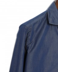 LUIGI BORRELLIネイビー コットン セミワイドカラー シャツ【LUCIANO/ルチアーノ】mb_07l