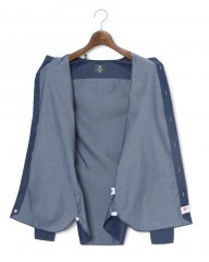 LUIGI BORRELLIネイビー コットン セミワイドカラー シャツ【LUCIANO/ルチアーノ】mb_09l