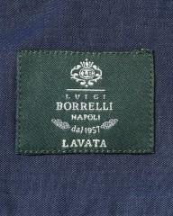 LUIGI BORRELLIネイビー コットン セミワイドカラー シャツ【LUCIANO/ルチアーノ】mb_10l
