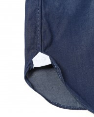 LUIGI BORRELLIネイビー コットン セミワイドカラー シャツ【LUCIANO/ルチアーノ】mb_11l