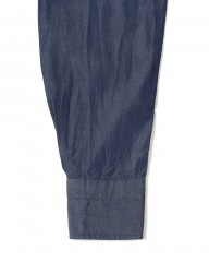 LUIGI BORRELLIネイビー コットン セミワイドカラー シャツ【LUCIANO/ルチアーノ】mb_14l