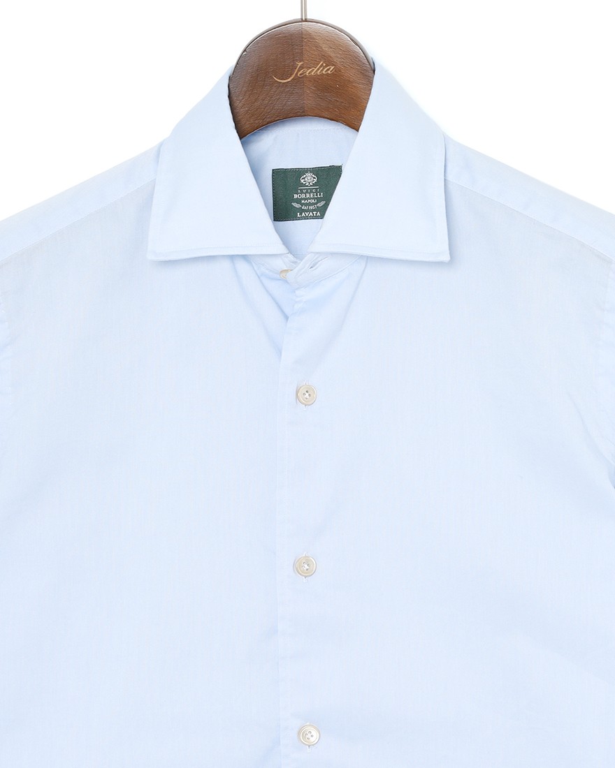 LUIGI BORRELLIライトコットン セミワイドカラーシャツ【LUCIANO/ルチアーノ】06l