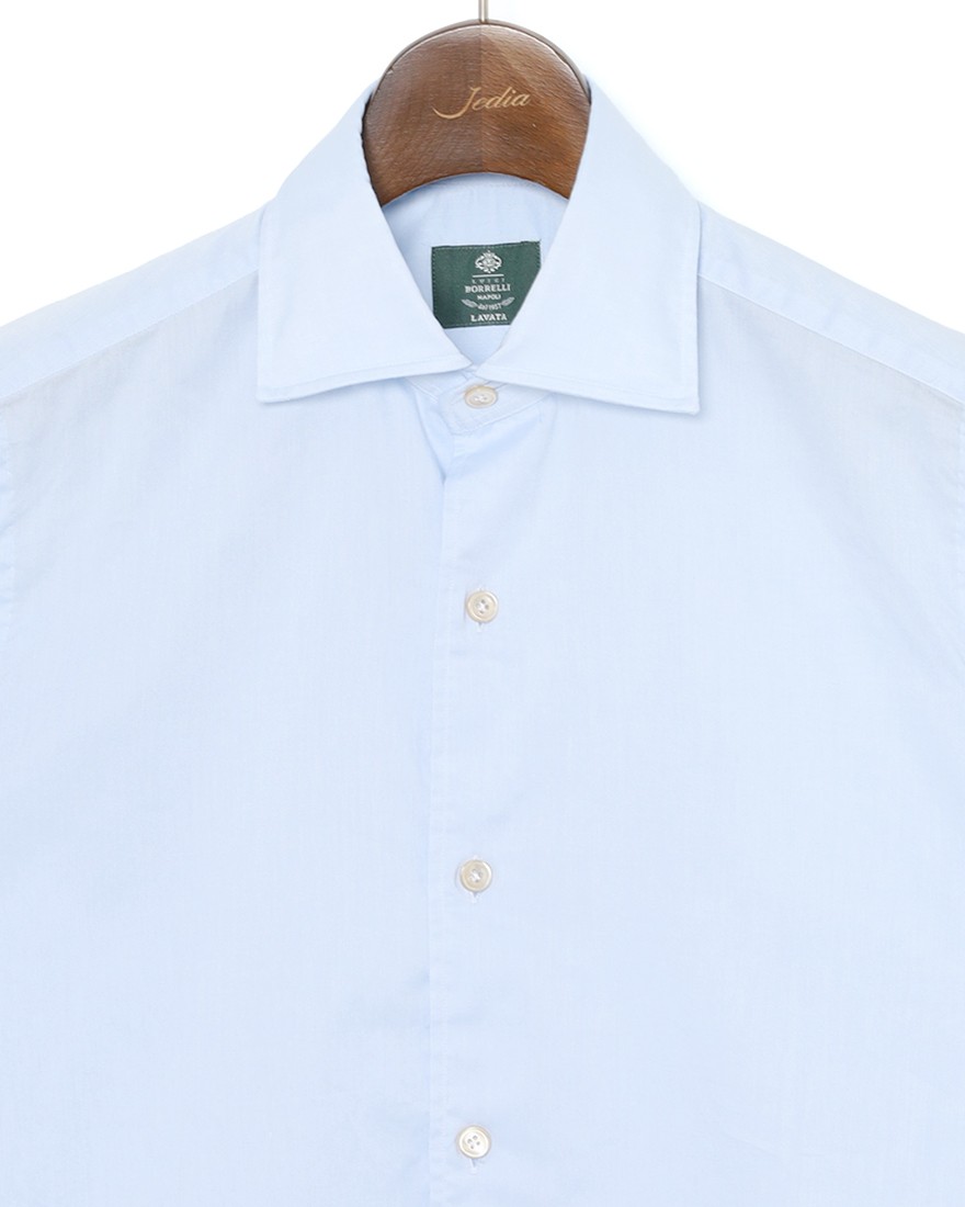 LUIGI BORRELLIライトコットン セミワイドカラーシャツ【LUCIANO/ルチアーノ】07l