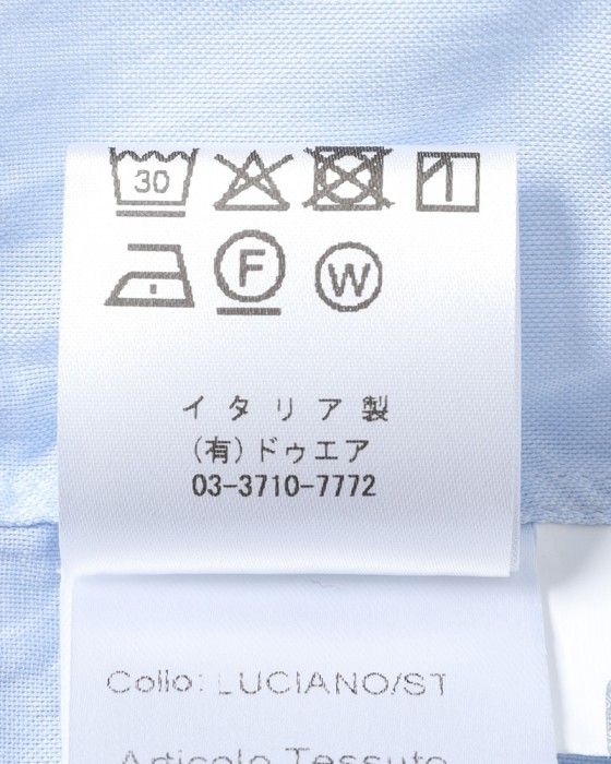 LUIGI BORRELLIライトコットン セミワイドカラーシャツ【LUCIANO/ルチアーノ】20l