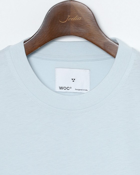 WOCコットン クルーネック リブ Tシャツ【ATENE T-SHIRT】07l